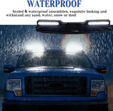 Roof Light Lamp Bar Compatible with 2009-2014 F150 Universal Front Top Running Lights with Remote Control and Wiring Harness, Gloss Black
