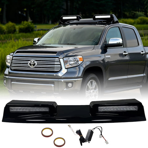Roof Light Bar with Remote Control for 2014-2021 Tundra , 3 Modes Truck Top Light Flashing Roof Strobe Lights, Gloss Black