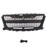 CNCT Black Grille For Chevrolet Chevy Colorado 2016 2017 2018 2019 2020 with Letters and Amber Lights Black Racing Grille