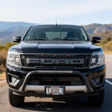 Front Grille for 2018-2021 Ford Expedition Raptor Upper Bumper Grill Black w/LED