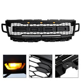 Front Grille for 2018-2021 Ford Expedition Raptor Upper Bumper Grill Black w/LED