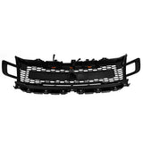 Front Grille for 2018-2021 Ford Expedition Raptor Upper Bumper Grill Black w/LED
