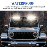 Roof Light Bar with Remote Compatible with 2018-2024 Wrangler JL , 3 Modes Truck Top Light Flashing Roof Strobe Lights, Gloss Black