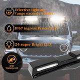 Roof Light Bar with Remote Compatible with 2018-2024 Wrangler JL , 3 Modes Truck Top Light Flashing Roof Strobe Lights, Gloss Black