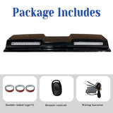 Roof Light Bar with Remote Compatible with 2018-2024 Wrangler JL , 3 Modes Truck Top Light Flashing Roof Strobe Lights, Gloss Black