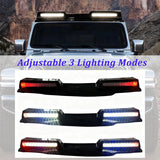 Roof Light Bar with Remote Compatible with 2018-2024 Wrangler JL , 3 Modes Truck Top Light Flashing Roof Strobe Lights, Gloss Black