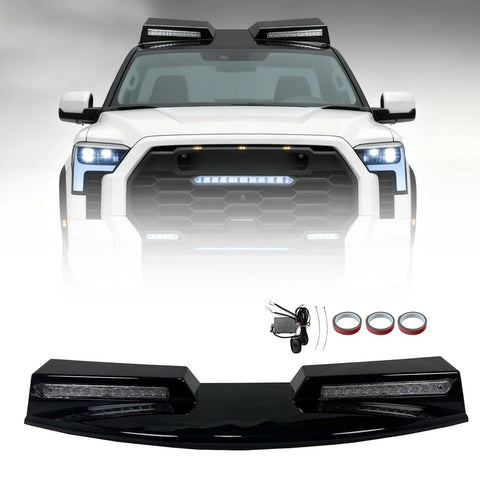 Roof Light Bar with Remote Control for 2022-2025 Tundra , 3 Modes Truck Top Light Flashing Roof Strobe Lights, Gloss Black