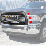 Front Grille For 2009 2010 2011 2012 Dodge RAM 1500 Grill, Big Horn Style with Letters & LED Lights