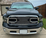 Chrome Big Horn Style Front Grille For 2013 2014 2015 2016 2017 2018 Dodge RAM 1500 Upper Bumper Grill  w/ Letters