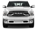 Chrome Big Horn Style Front Grille For 2013 2014 2015 2016 2017 2018 Dodge RAM 1500 Upper Bumper Grill  w/ Letters