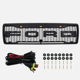 Raptor Style Grille For 1992-1996 Ford F150 w/Letters & Lights Black