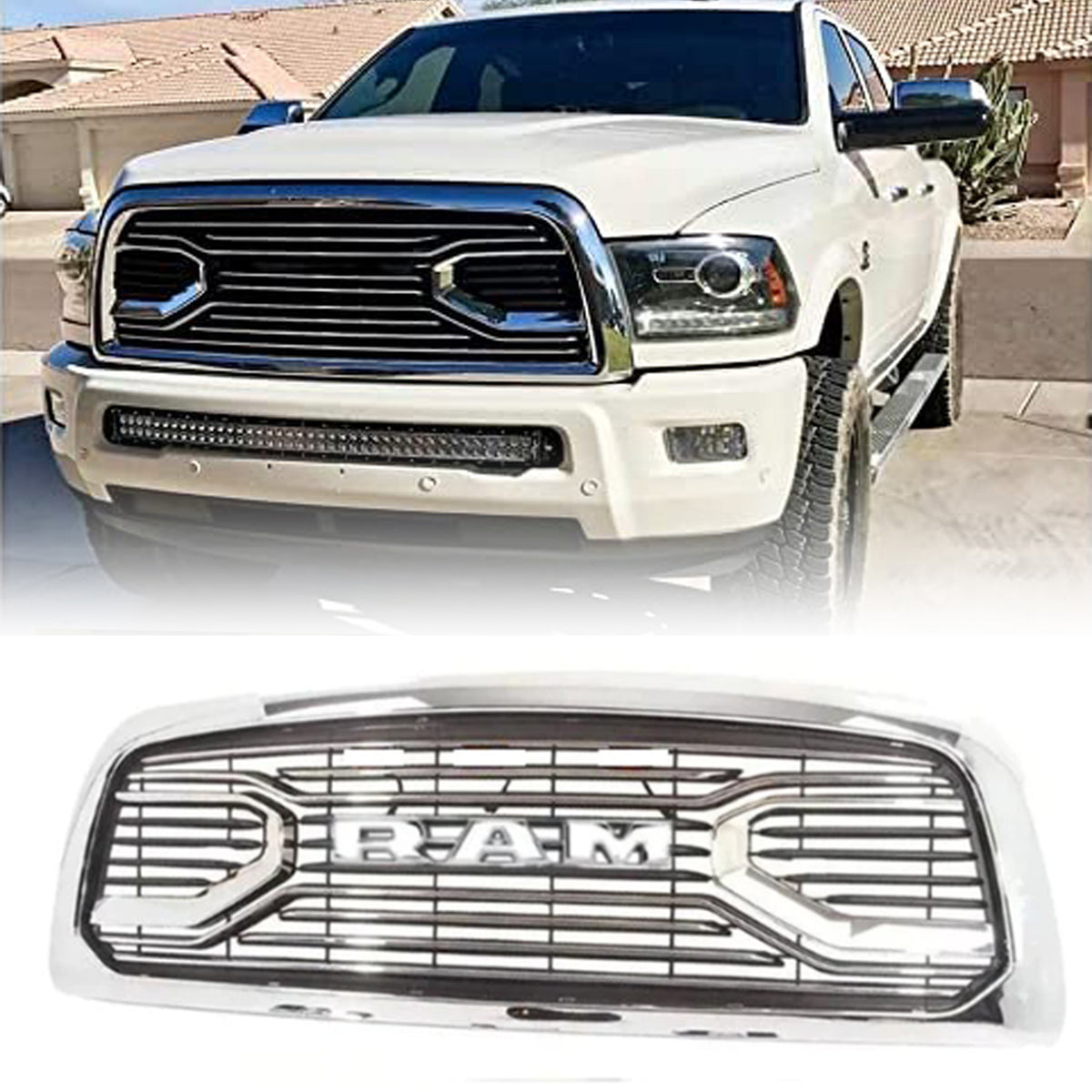 CNCT GRILLE For 2013-2018 Dodge Ram 2500/3500 Chrome Big Horn Front Ho