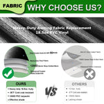 Manual RV Awning Complete Awning Kit，White Frame-Black Fabric, 15Ft(14'2'' Fabric)