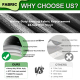 Manual RV Awning Complete Awning Kit，White Frame-Black Fabric, 15Ft(14'2'' Fabric)