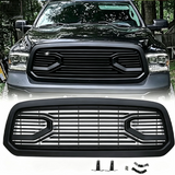 Front Grill For 2013-2018 Dodge RAM 1500,Matte Black Grille W/ Letters