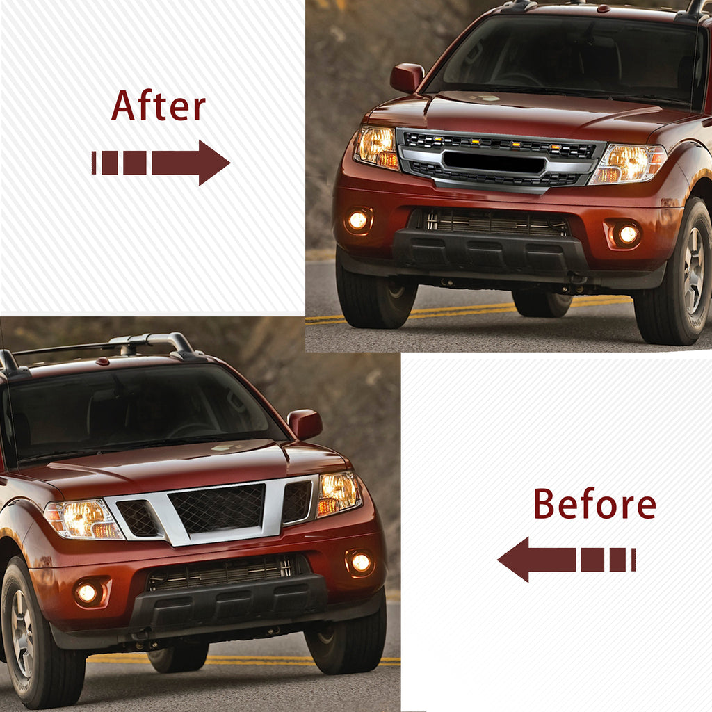 Front Black Grille for 2009-2016 Nissan Frontier Grill with Letters an ...
