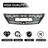 Front Grille for 2008-2011 Lexus LX570 High-Quality ABS Plastic Bumper Grill with 4 Amber LED Lights and Letters (Matte Black)