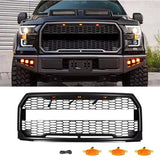 2015 2016 2017 FORD F150 Grille Raptor Style Front Grill Bumper Hood Grill W/ LED & Letters
