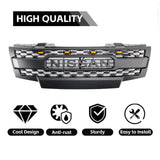 Front Black Grille for 2009-2016 Nissan Frontier Grill with Letters and Lights