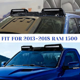 Roof light strip with remote control and wiring harness for 2013-2018 Ram 1500 models, gloss black