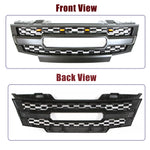 CNCT 2009-2015 Nissan Frontier Raptor Style Front Grill Grille W/ Emblem and LED Lights