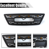 Front Grille for 2003-2007 Lexus LX470 Matte Black, with  LED Lights and Letters Grill