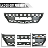 Front Grille for 2008-2011 Lexus LX570 High-Quality ABS Plastic Bumper Grill with 4 Amber LED Lights and Letters (Matte Black)