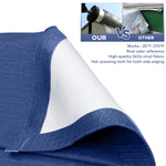 Manual RV Awning Retractable Complete Awning Kit ，White Frame-Blue Fabric, 14Ft(13'2'' Fabric)
