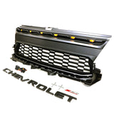 Grille for 2021-2023 Chevrolet Colorado Raptor Style Grill W/ Letters and LED Lights（matte black）