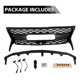 Front Grille for 2012-2015 Lexus LX570 TRD Style High-Quality ABS Plastic Bumper Grill with 4 Amber LED Lights and Letters (Matte Black)
