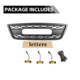 Front Grille for 1998-2002 Lexus LX470 High-Quality ABS Plastic Bumper Grill with 4 Amber LED Lights and Letters (Matte Black)
