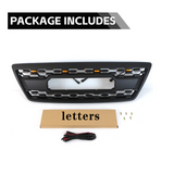 Front Grille for 2003-2007 Lexus LX470 Matte Black, with  LED Lights and Letters Grill