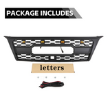 Front Grille for 2010-2013 Lexus GX460 High-Quality ABS Plastic Bumper Grill with 4 Amber LED Lights and Letters (Matte Black)