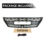 Front Grille for 2008-2011 Lexus LX570 High-Quality ABS Plastic Bumper Grill with 4 Amber LED Lights and Letters (Matte Black)