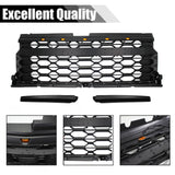 Front Grille for 2022-2024 Chevy Silverado 1500 Raptor Style Grill With LED Lights and Letters(Matte Black)