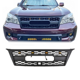 Front Grille for 2010-2013 Lexus GX460 High-Quality ABS Plastic Bumper Grill with 4 Amber LED Lights and Letters (Matte Black)