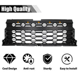 Front Grille for 2022-2024 Chevy Silverado 1500 Raptor Style Grill With LED Lights and Letters(Matte Black)