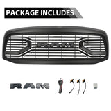 Front Grille for 2006 2007 2008 Dodge RAM 1500 Grill, Big Horn Style with Letters