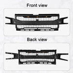 Front Grille for 2019 2020 2021 2022 Chevrolet Silverado 1500， Black Grille Upper Grill 3+2 LED Lights