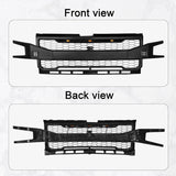Front Grille for 2019 2020 2021 2022 Chevrolet Silverado 1500， Black Grille Upper Grill 3+2 LED Lights