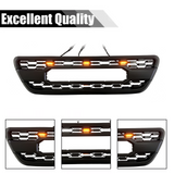 Front Grille for 2004-2009 Lexus GX470 High-Quality ABS Plastic Bumper Grill with 4 Amber LED Lights and Letters (Matte Black)