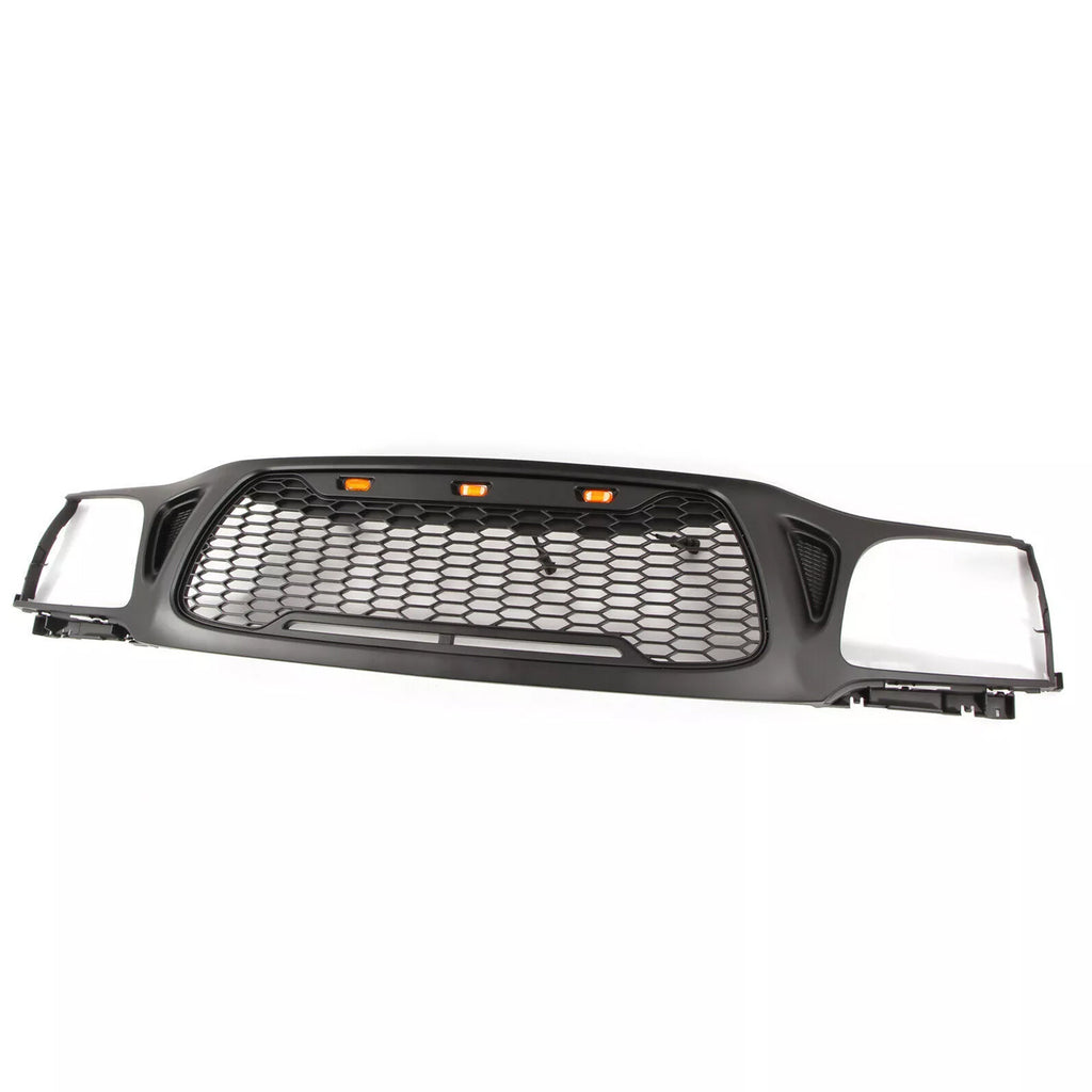 Front Grille Fit For 2001-2004 Toyota Tacoma Mesh Honeycomb Grill With 3 Led Lights Front Grille Fit For 2001-2004 Toyota Tacoma Mesh Honeycomb Grill With 3 Led Lights