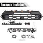 Front Grill for 2024 2025 Toyota Tacoma TRD PRO Grill Black Grille With Led & Light Bar & Letter