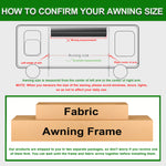 Manual RV Awning Complete Awning Kit，White Frame-Black Fabric, 15Ft(14'2'' Fabric)