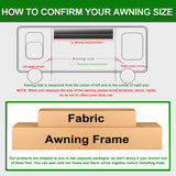 Manual RV Awning Complete Awning Kit，White Frame-Black Fabric, 15Ft(14'2'' Fabric)