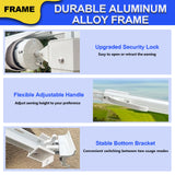 Manual RV Awning Complete Awning Kit ，White Frame-Blue Fabric, 15Ft(14'2'' Fabric)