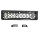 Grille for 1987-1991 Ford F150 Raptor Grill with F&R Letters and LEDs Matte Black