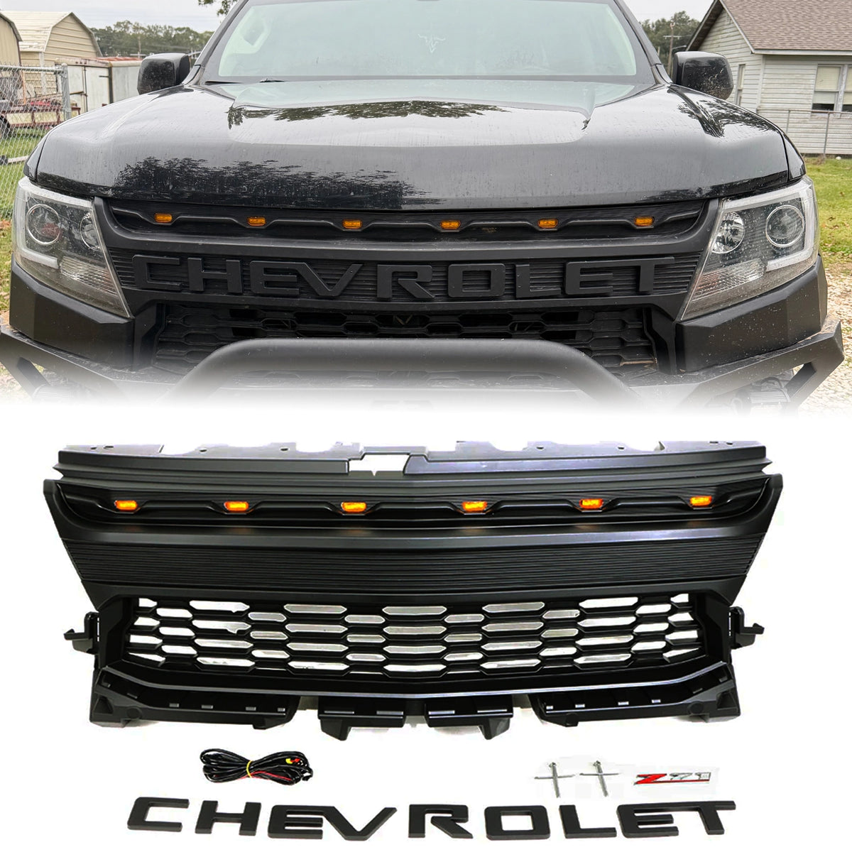 Grille for 2021-2023 Chevrolet Colorado Raptor Style Grill W/ Letters ...