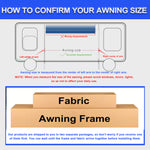 Manual RV Awning Complete Awning Kit ，White Frame-Blue Fabric, 15Ft(14'2'' Fabric)