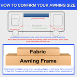 Manual RV Awning Complete Awning Kit ，White Frame-Blue Fabric, 15Ft(14'2'' Fabric)